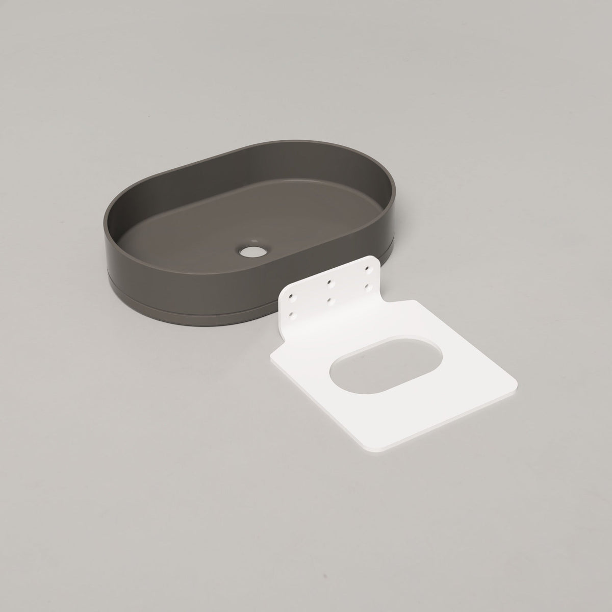 Nood Co Pill Concrete Basin in Mid Tone Grey | Nood Co