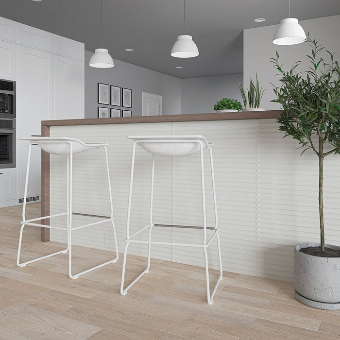 Plinto Spanish Feature Wall Tile 107 x 542 mm in Blue, Green, Greige & White, Matt finish