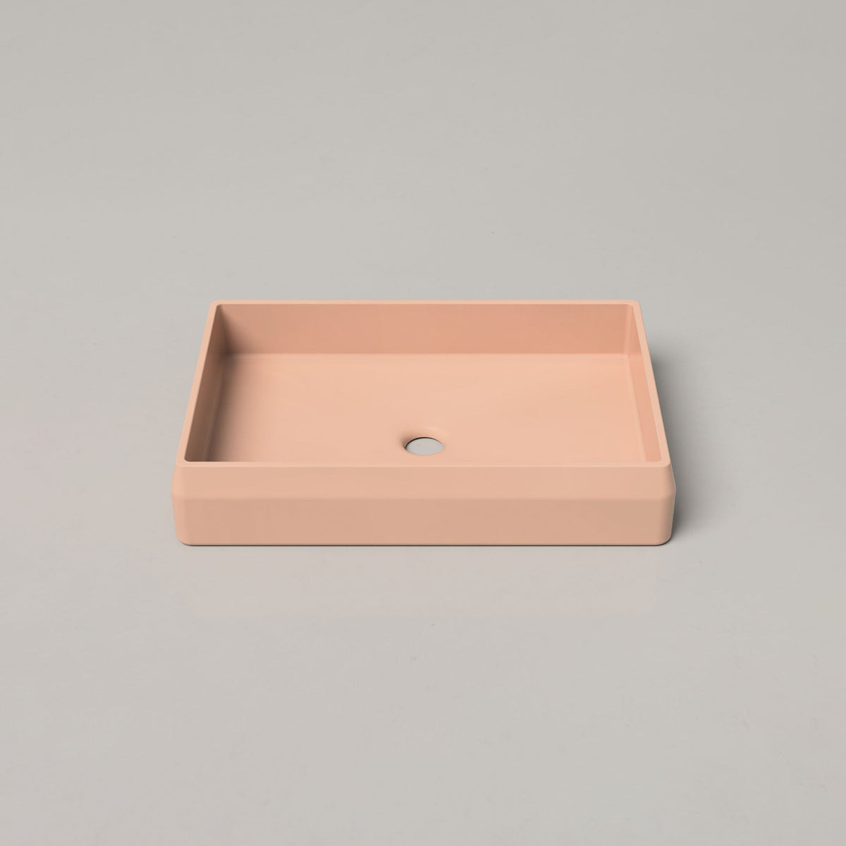 Nood Co Prism Rectangle Concrete Basin in Pastel Peach | Nood Co