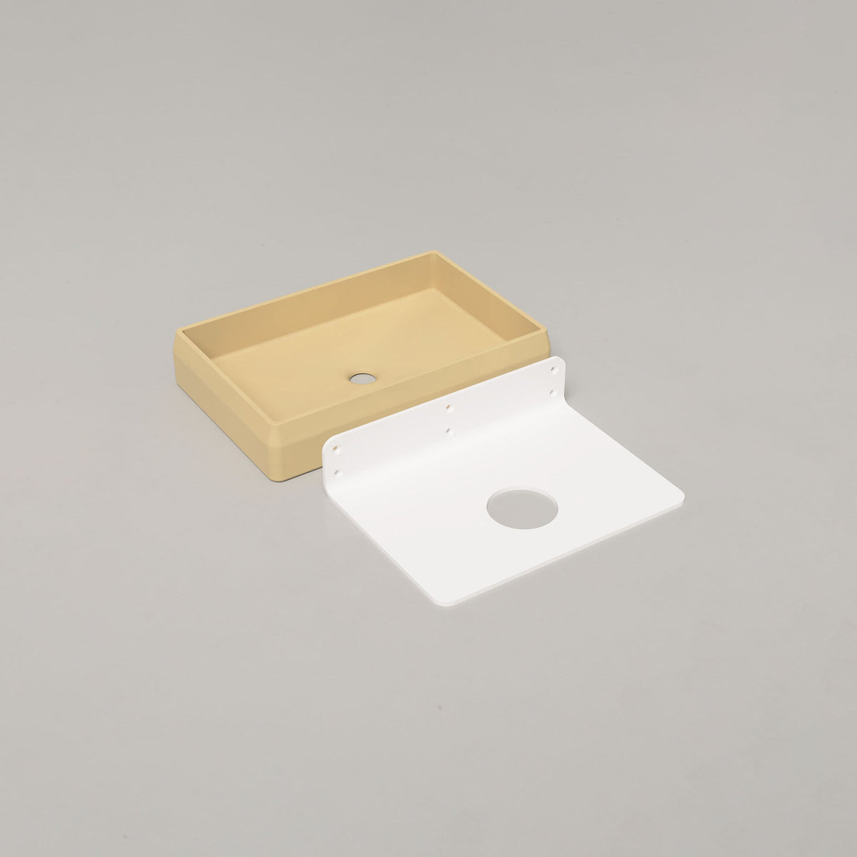 Nood Co Prism Rectangle Concrete Basin in Custard | Nood Co