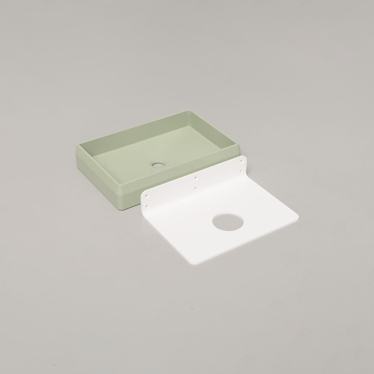 Nood Co Prism Rectangle Concrete Basin in Mint | Nood Co