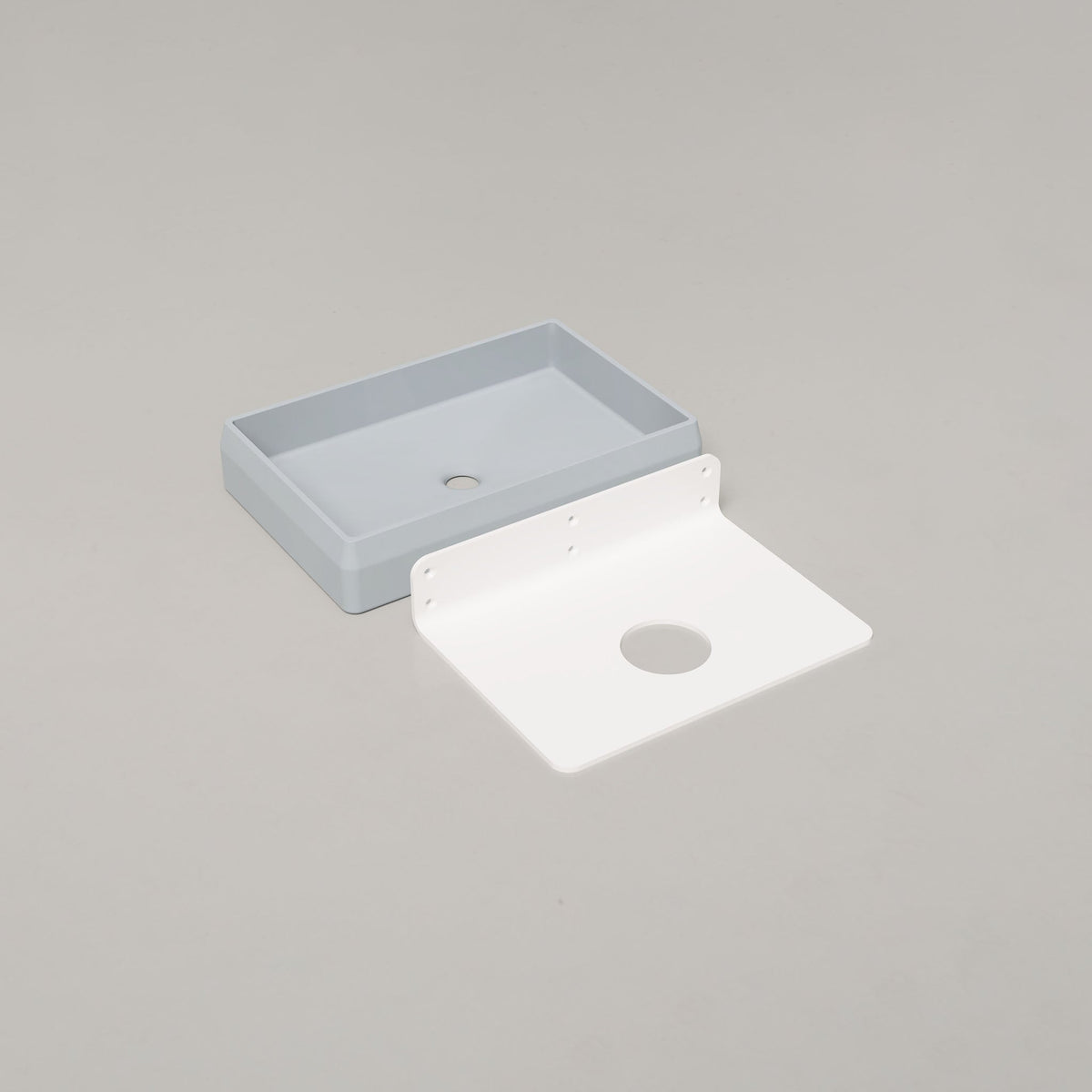 Nood Co Prism Rectangle Concrete Basin in Powder Blue | Nood Co