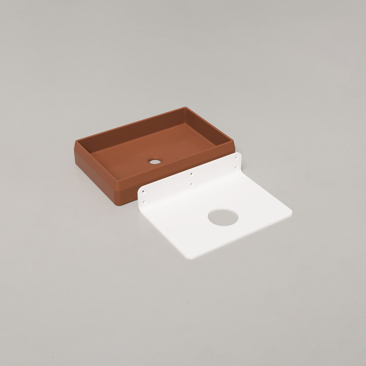 Nood Co Prism Rectangle Concrete Basin in Rust | Nood Co