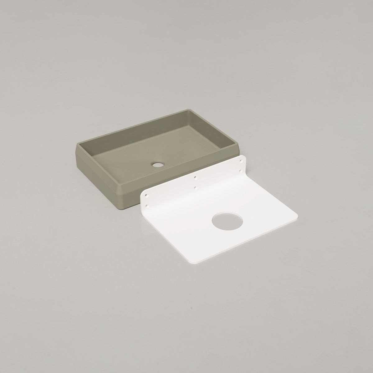 Nood Co Prism Rectangle Concrete Basin in Sage | Nood Co