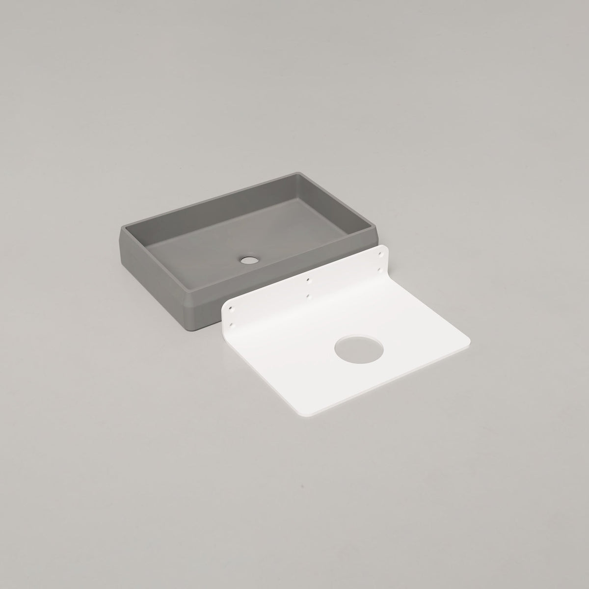 Nood Co Prism Rectangle Concrete Basin in Sky Grey | Nood Co