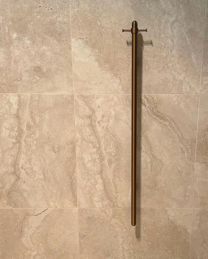 Heated Vertical Towel Rail in Lustre Bronze | Meir #Colour_Lustre Bronze