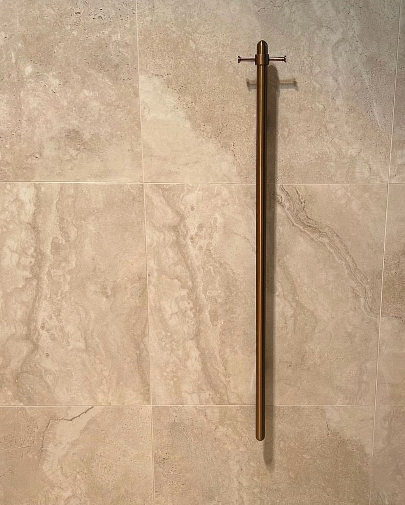 Heated Vertical Towel Rail in Lustre Bronze | Meir