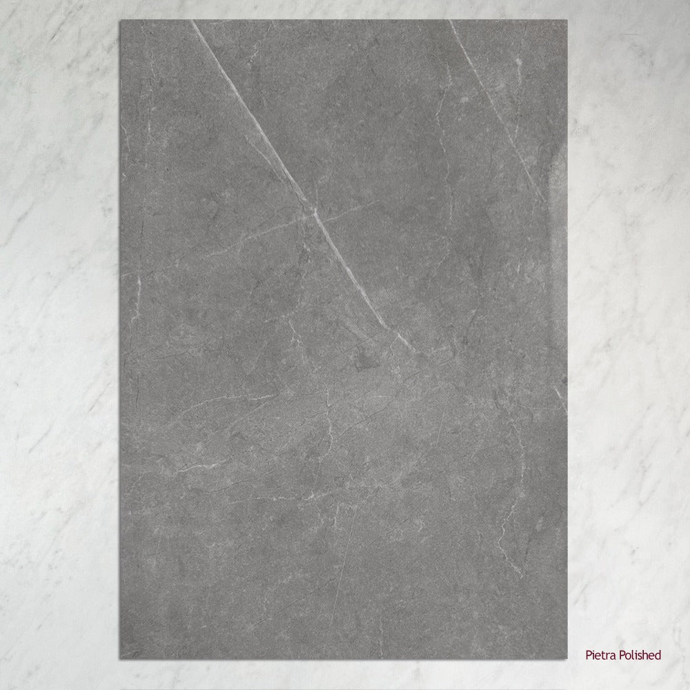 Builders Range Pietra Floor and Wall Tile in Grey, Polished finish