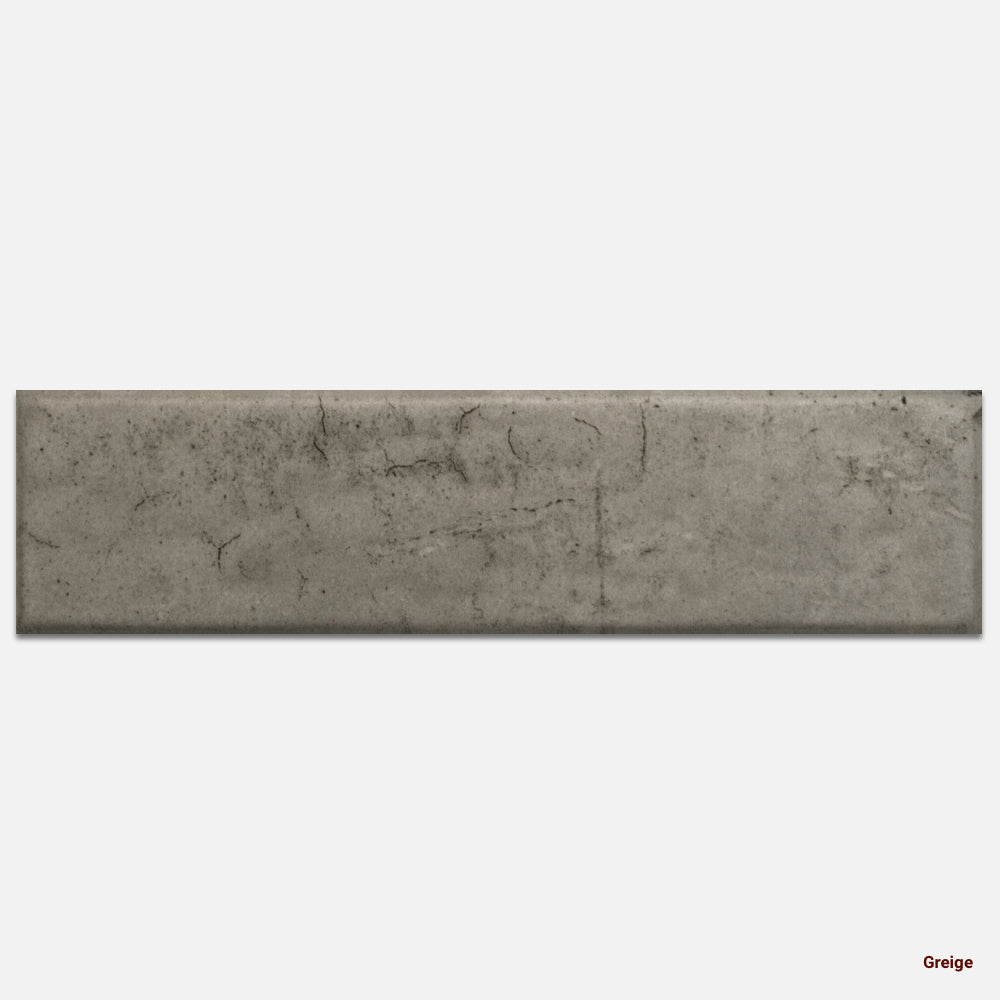 Portofino Brick Ceramic Wall Tile 65×260 mm in Greige, Gloss finish