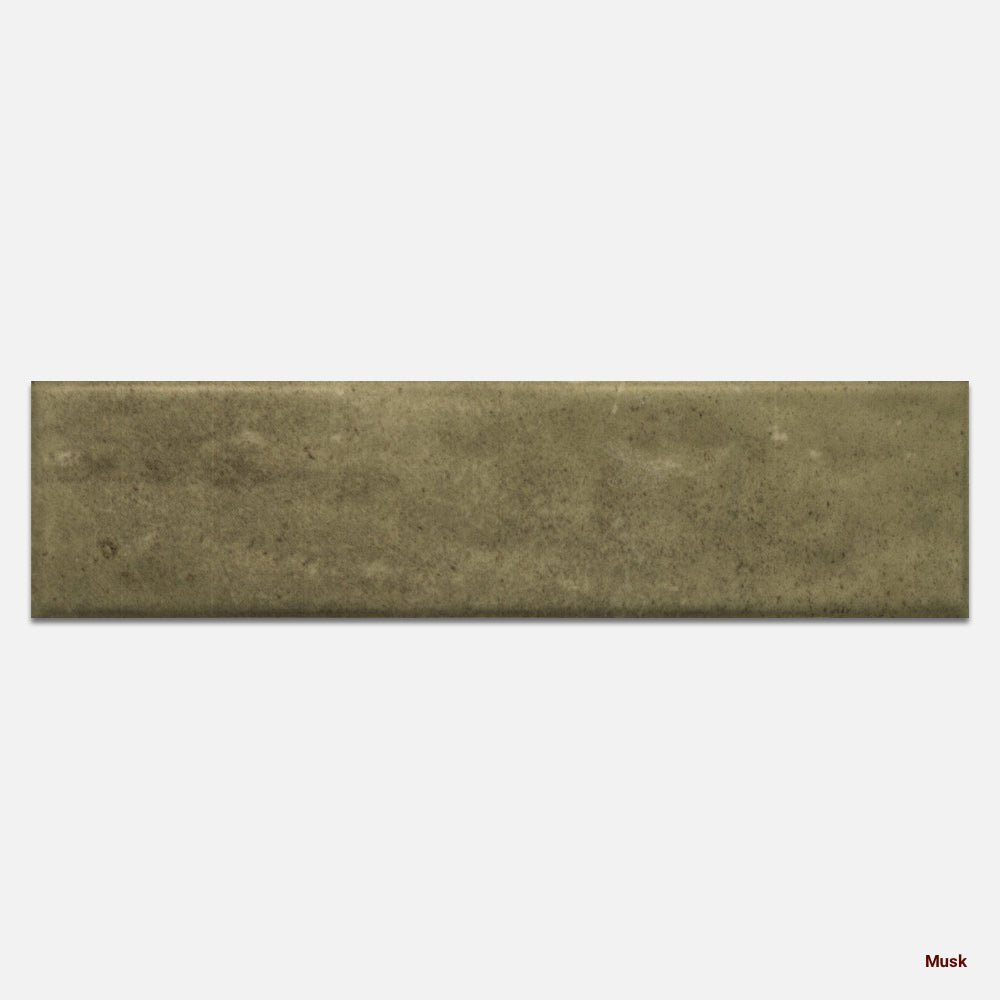 Portofino Brick Ceramic Wall Tile 65×260 mm in Musk, Gloss finish