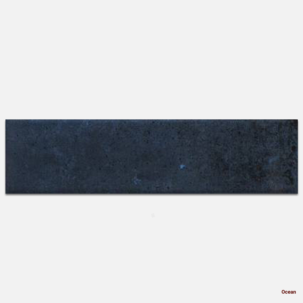 Portofino Brick Ceramic Wall Tile 65×260 mm in Ocean, Gloss finish