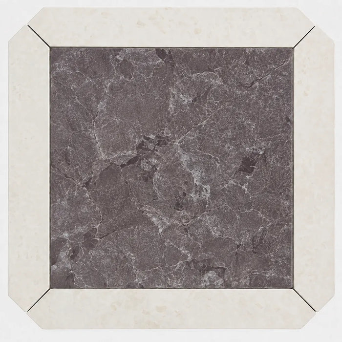 Tuscan Picket Marble Mosaic Set | Large in Botticino, Viola & Regal Purple, Honed finish