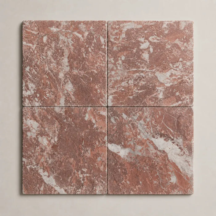 Rosso Square Marble Tile & Mosaic | Tumbled Natural Stone