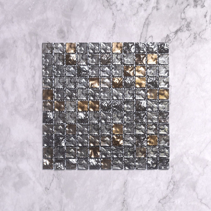Regia Series Metallic Japanese 25x25 Mosaic Tile in Bronze, Gloss finish