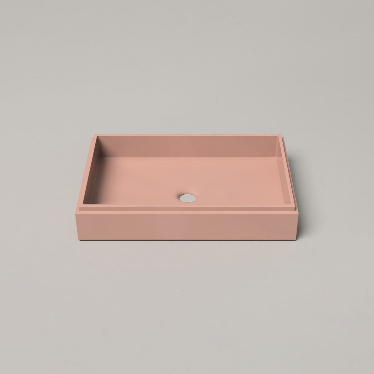 Nood Co Stepp Rectangle Concrete Basin in Blush Pink | Nood Co