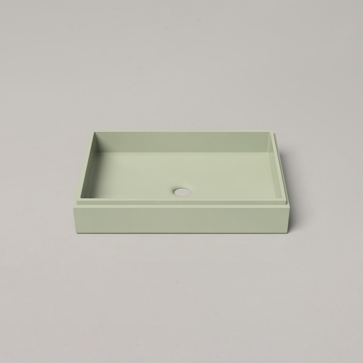 Nood Co Stepp Rectangle Concrete Basin in Mint | Nood Co