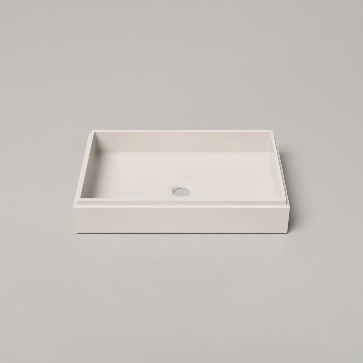 Nood Co Stepp Rectangle Concrete Basin in Morning Mist | Nood Co