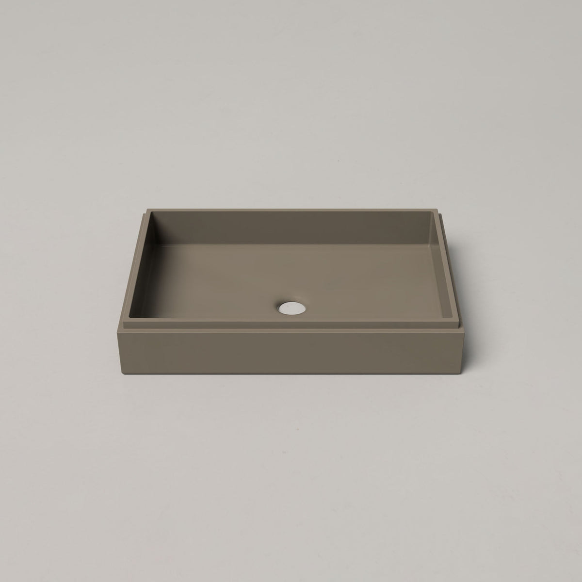Nood Co Stepp Rectangle Concrete Basin in Olive | Nood Co