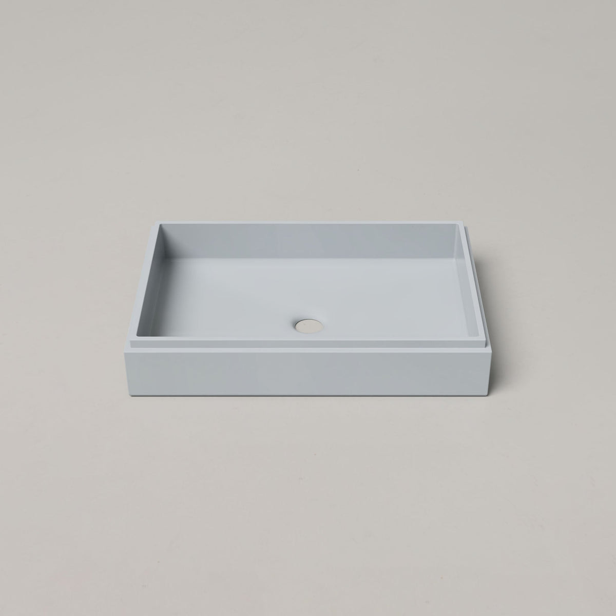 Nood Co Stepp Rectangle Concrete Basin in Powder Blue | Nood Co