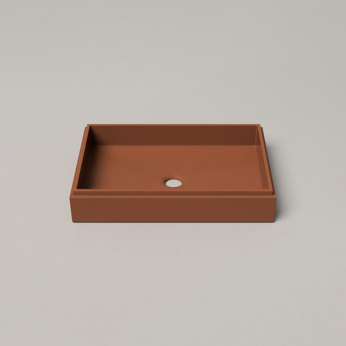 Nood Co Stepp Rectangle Concrete Basin in Rust | Nood Co