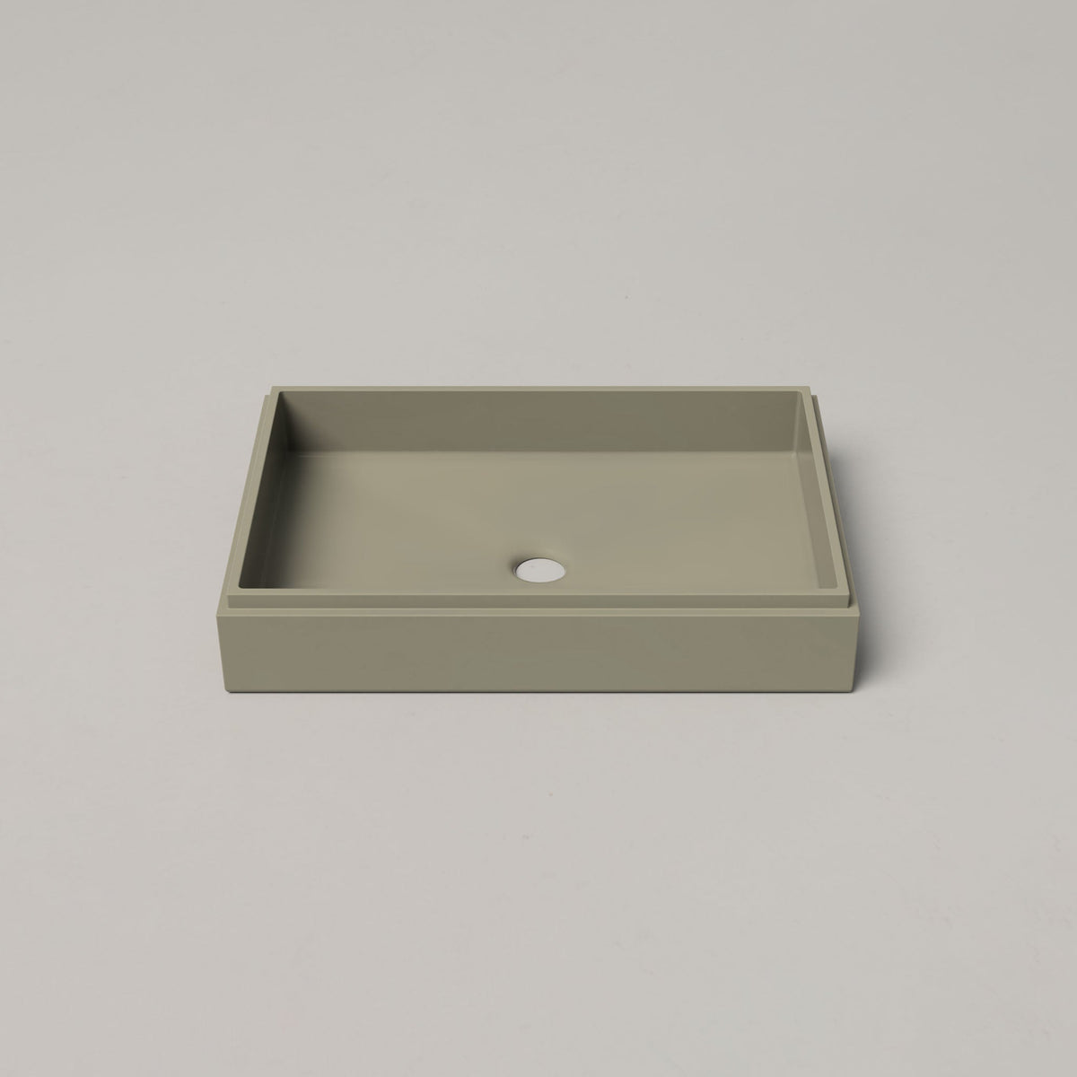Nood Co Stepp Rectangle Concrete Basin in Sage | Nood Co