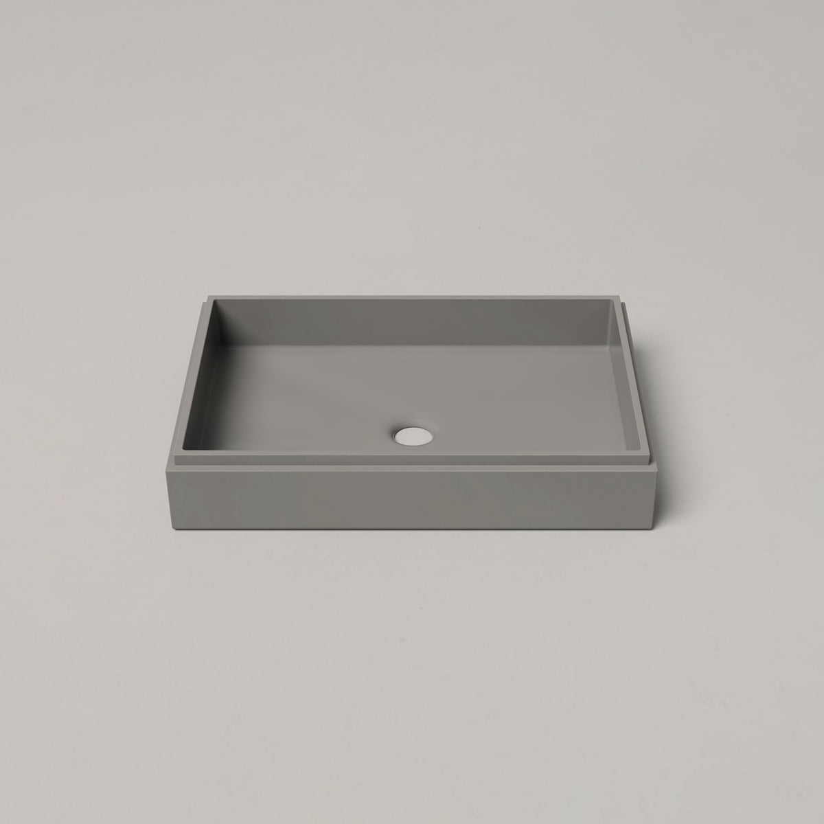 Nood Co Stepp Rectangle Concrete Basin in Sky Grey | Nood Co