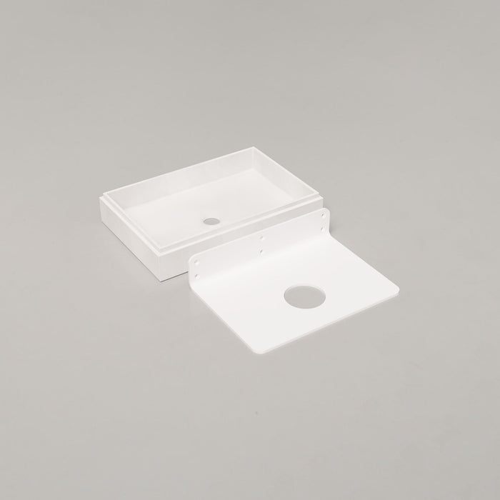 Nood Co Stepp Rectangle Concrete Basin in Ivory | Nood Co #Colour_Ivory