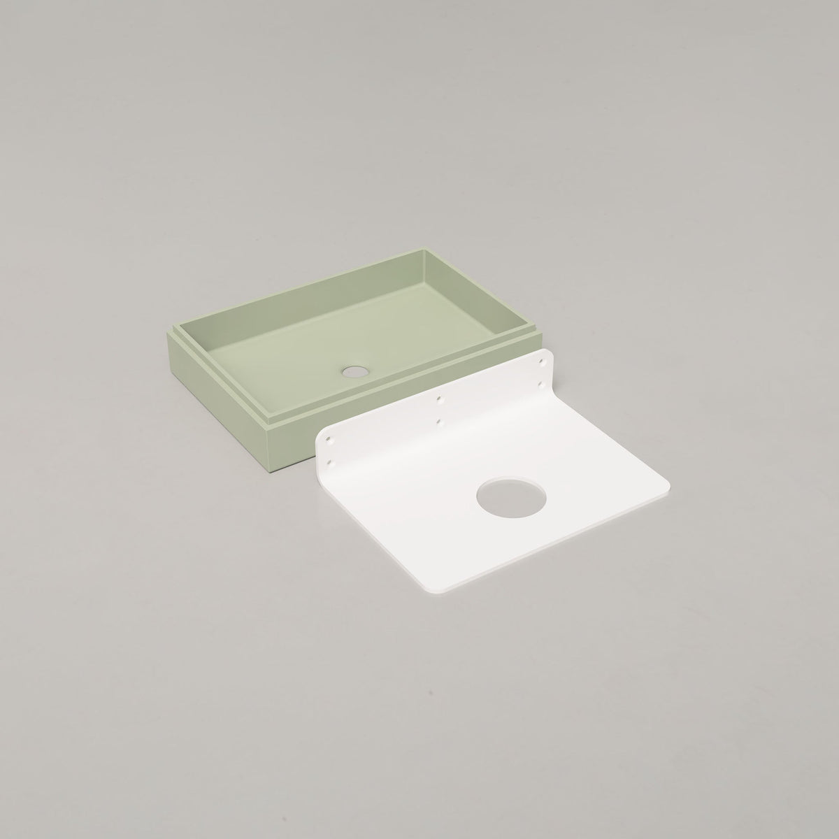 Nood Co Stepp Rectangle Concrete Basin in Mint | Nood Co