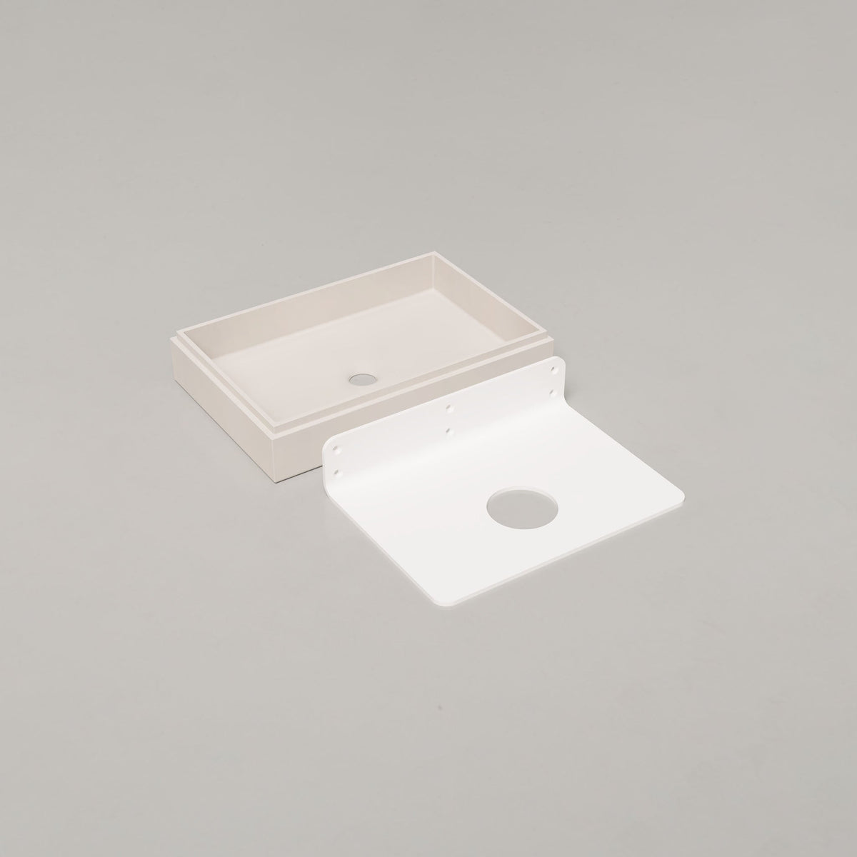 Nood Co Stepp Rectangle Concrete Basin in Morning Mist | Nood Co
