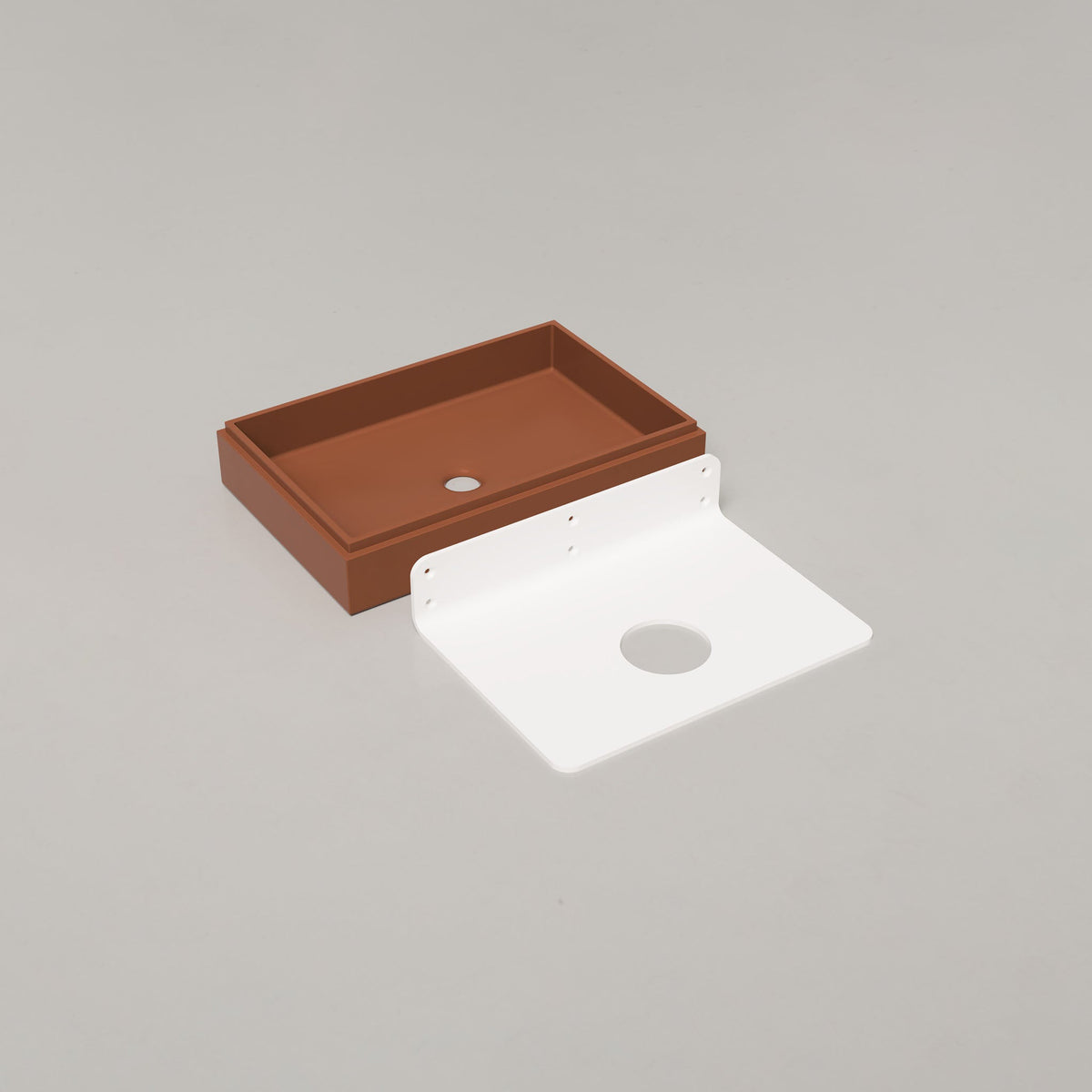 Nood Co Stepp Rectangle Concrete Basin in Rust | Nood Co
