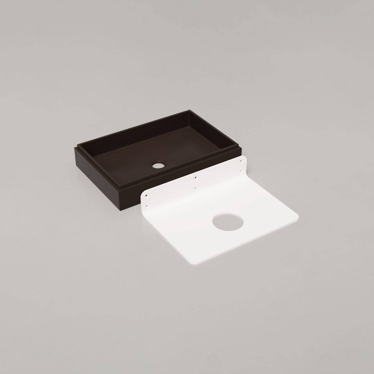 Nood Co Stepp Rectangle Concrete Basin in Slate | Nood Co