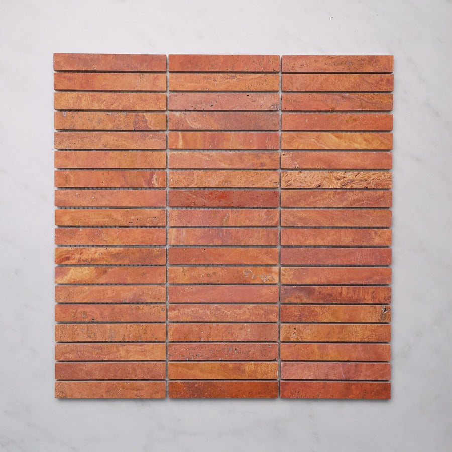 Travertine Stack Mosaic | Tumbled, Honed & Brushed Natural Stone