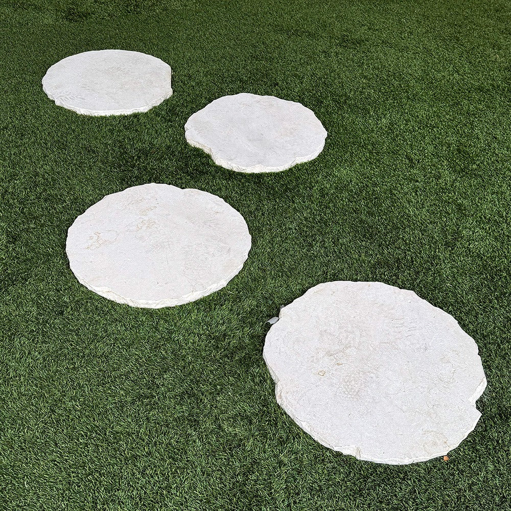 Crema Novelda Sandblasted & Tumbled Limestone Stepping Stone