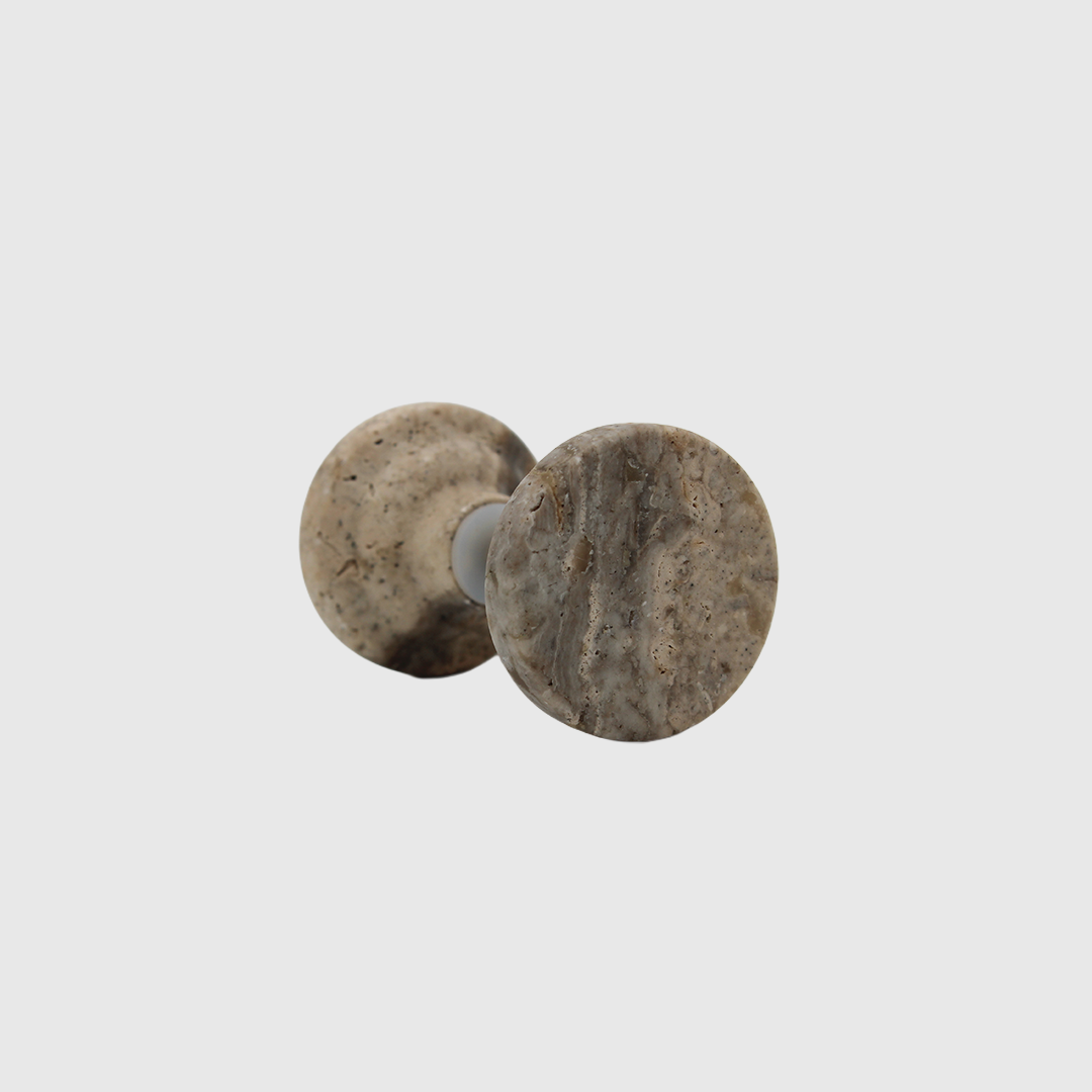Silver Travertine - Stone Round Shower Screen Knob