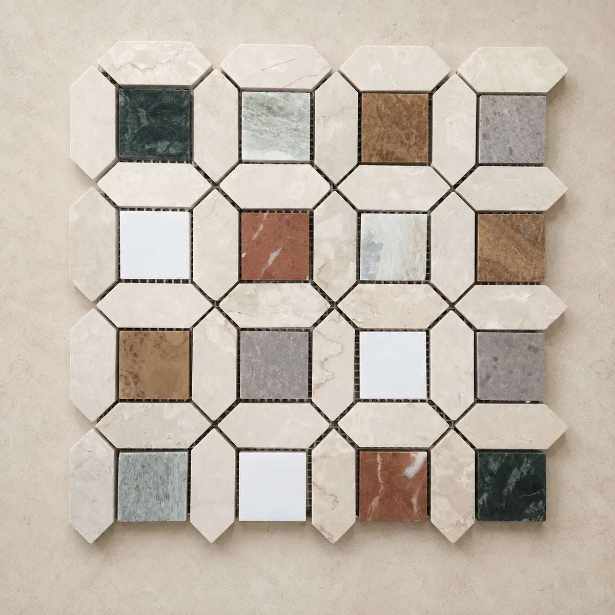 Safi Honed Natural Stone Marble Mosaic Set