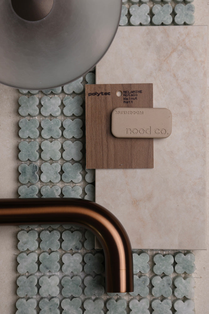 Alhambra Flower Sage Green Marble Mosaic – Honed finish