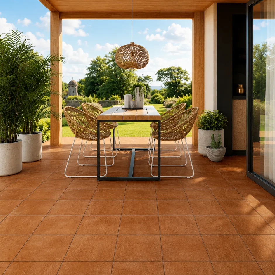 Sagunto Terracotta Look Porcelain Tile 333x333mm