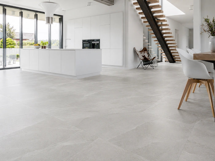 Saint Macoux Stone Look Porcelain Tile | Made in Italy in White, Natural finish
