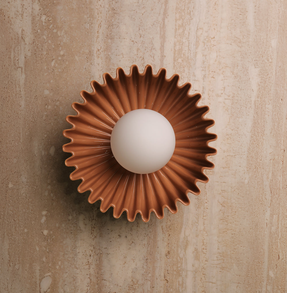 Gloss Brown - Lunara Shelby Ceramic Wall Light