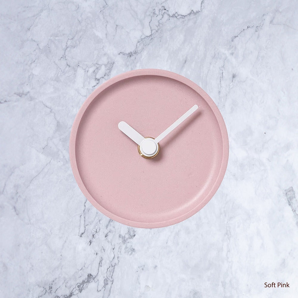 Kanto Japanese Crafted Small Clock in Soft Pink
