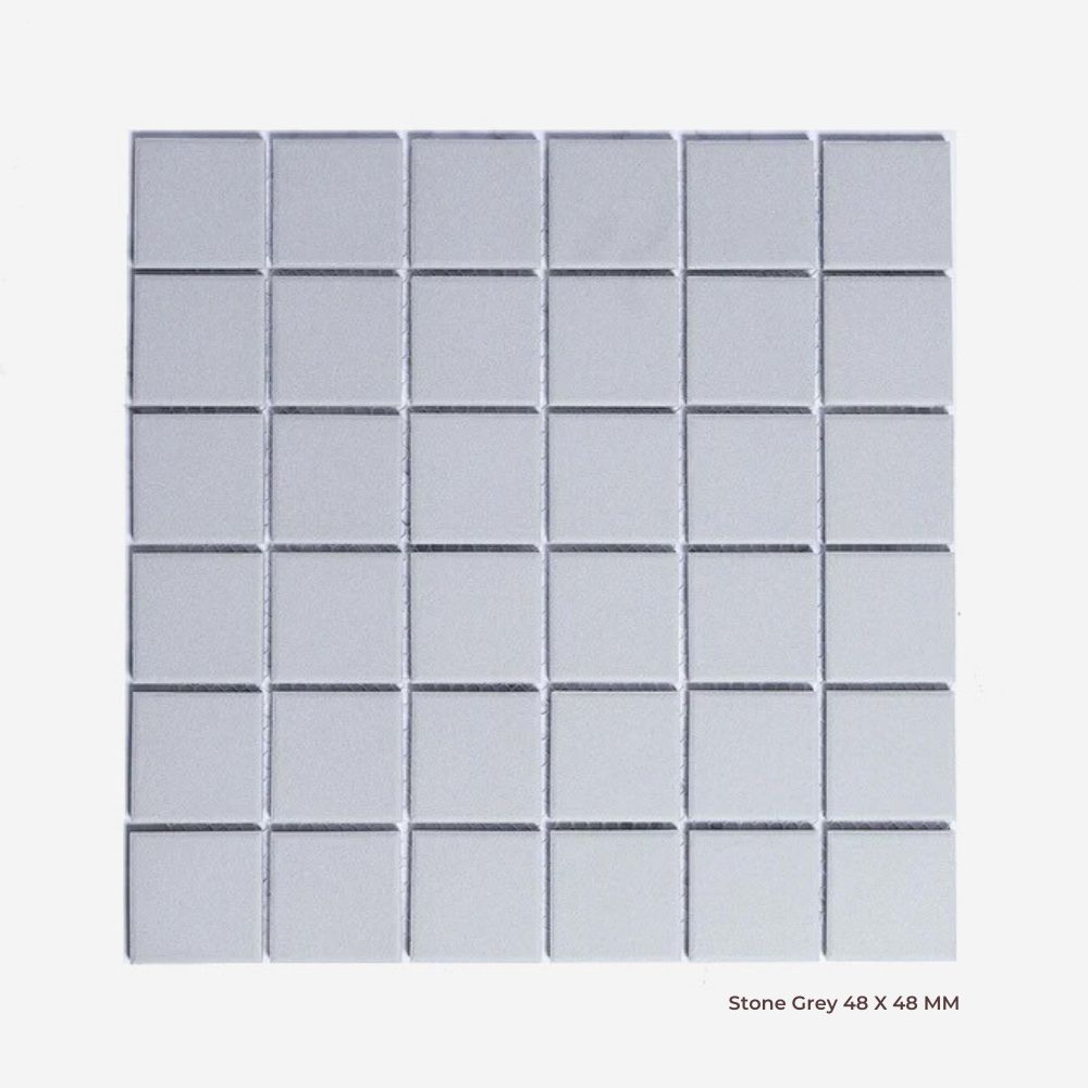 Bridges Series Square Mosaic in Stone Grey, Matt finish