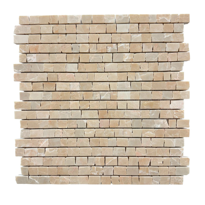 Rosso Split Edge Marble Mosaic | Honed Natural Stone