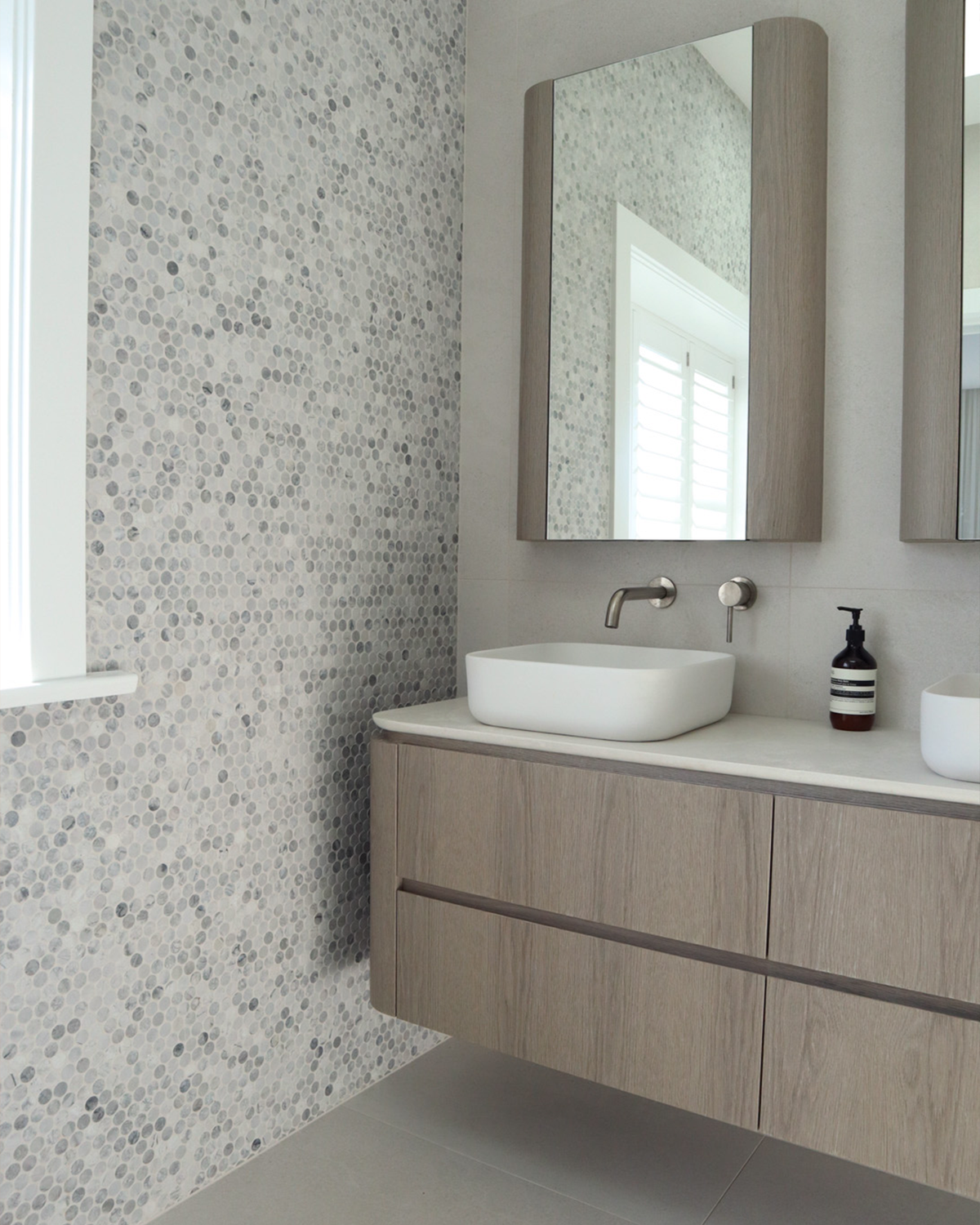 Nood Co Cube Concrete Basin installed in a finished bathroom (2)