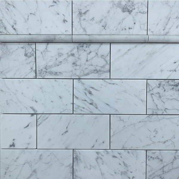 Carrara Subway Marble Tile & Mosaic | Tumbled & Honed Natural Stone