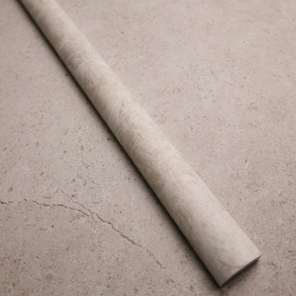 Taj Mahal Bamboo Natural Stone Flute in Cream, Honed finish