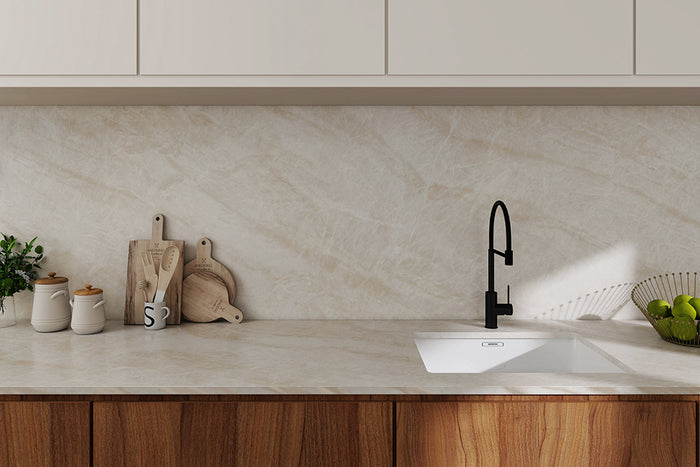 Taj Mahal Full Body Porcelain MegaSlab – Honed finish