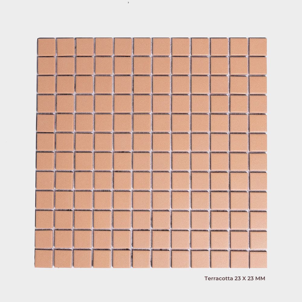 Bridges Series Square Mosaic in Terracotta, Matt finish