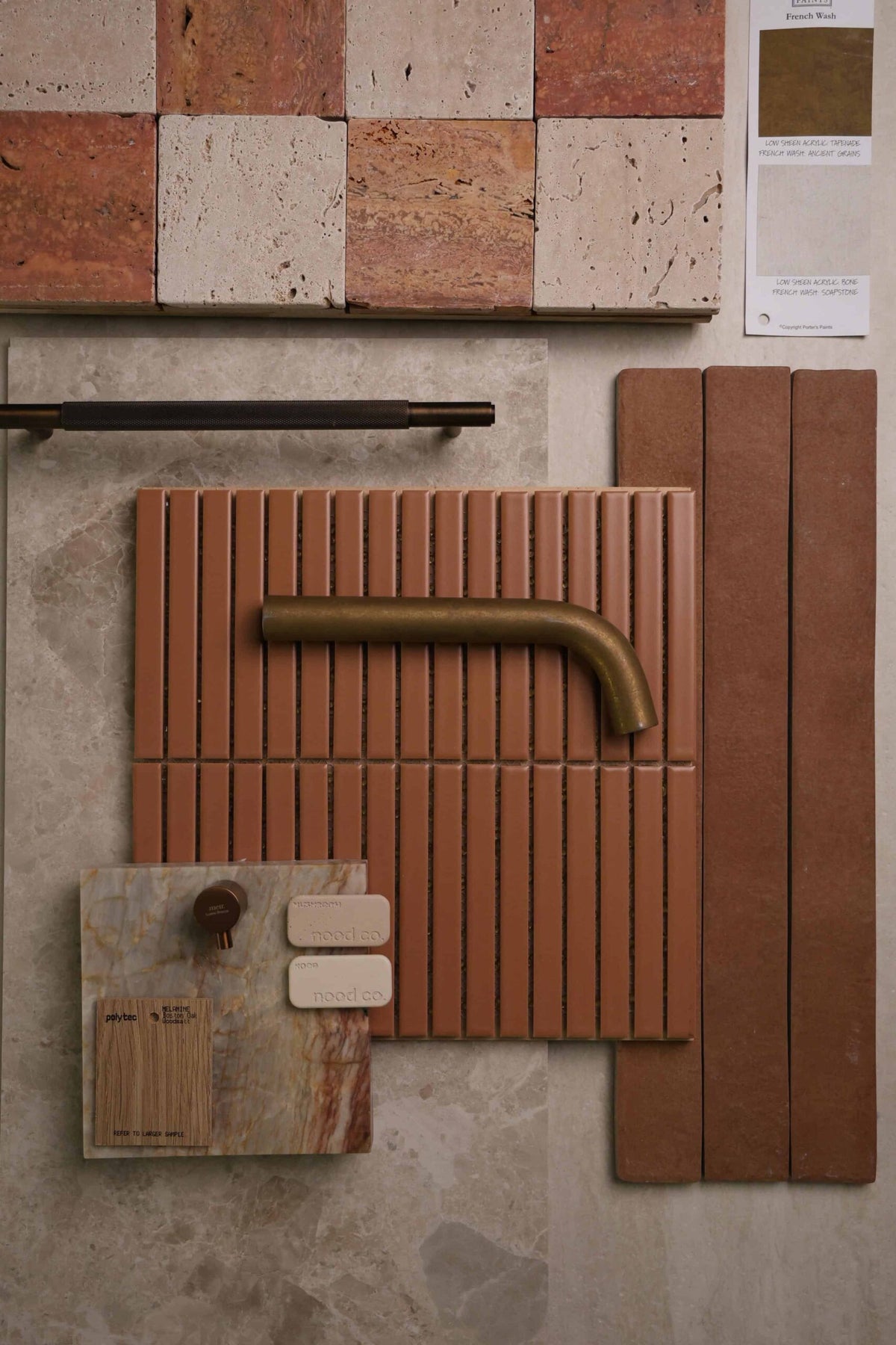 Botanica Kit Kat Series Porcelain Mosaic in Terracotta, Matt finish