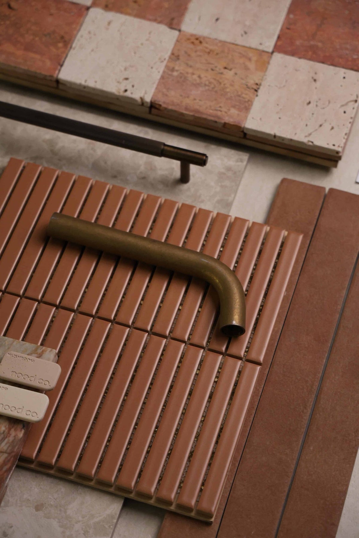 Botanica Kit Kat Series Porcelain Mosaic in Terracotta, Matt finish