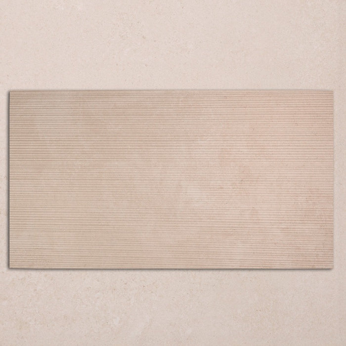 Travertine Soft Stone 3D Porcelain Floor and Wall Tile in Beige, Matt finish